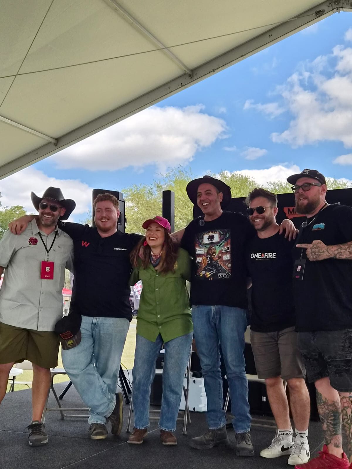 Max on stage at the Open Fire Meat Up in Texas